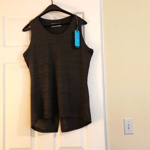 Grey Split back tennis tank